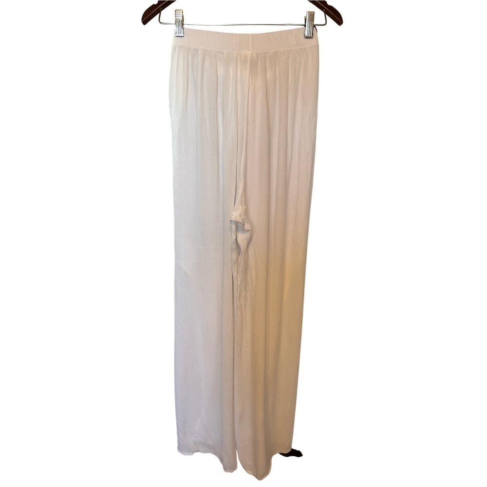 Kona Sol Swim White Tie-Front Split Leg Pull On Pants Size Large - Picture 4 of 7
